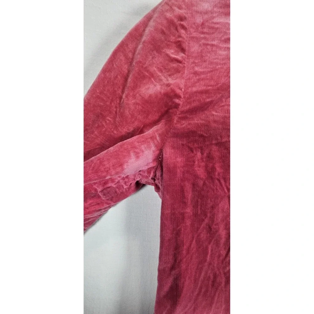 Vintage Pink Crushed Velvet Dance‎ Leotard 3/4 Sleeve Recital
